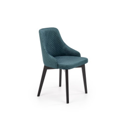Scaun tapitat living/sufragerie Halmar Toledo 3, cadru lemn, stil clasic, spatar matlasat, 57x56x86x47cm, catifea, verde