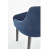 Scaun tapitat living/sufragerie Halmar Toledo 3, cadru lemn, stil clasic, spatar matlasat, 57x56x86x47cm, catifea, albastru