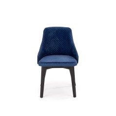 Scaun tapitat living/sufragerie Halmar Toledo 3, cadru lemn, stil clasic, spatar matlasat, 57x56x86x47cm, catifea, albastru