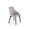 Scaun tapitat living/sufragerie Halmar Toledo 3, cadru lemn, stil clasic, spatar matlasat, 57x56x86x47cm, catifea, gri