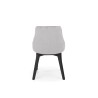 Scaun tapitat living/sufragerie Halmar Toledo 3, cadru lemn, stil clasic, spatar matlasat, 57x56x86x47cm, catifea, gri