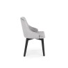Scaun tapitat living/sufragerie Halmar Toledo 3, cadru lemn, stil clasic, spatar matlasat, 57x56x86x47cm, catifea, gri