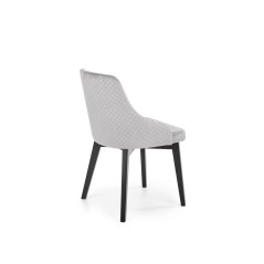 Scaun tapitat living/sufragerie Halmar Toledo 3, cadru lemn, stil clasic, spatar matlasat, 57x56x86x47cm, catifea, gri