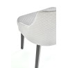 Scaun tapitat living/sufragerie Halmar Toledo 3, cadru lemn, stil clasic, spatar matlasat, 57x56x86x47cm, catifea, gri
