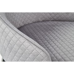 Scaun tapitat living/sufragerie Halmar Toledo 3, cadru lemn, stil clasic, spatar matlasat, 57x56x86x47cm, catifea, gri