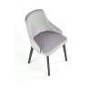 Scaun tapitat living/sufragerie Halmar Toledo 3, cadru lemn, stil clasic, spatar matlasat, 57x56x86x47cm, catifea, gri