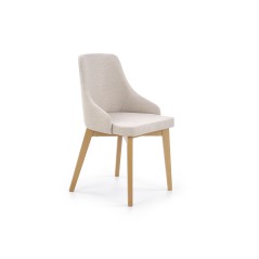 Scaun living/sufragerie Halmar Toledo, cadru lemn, stil clasic, 51x55x82x47cm, textil, crem