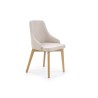 Scaun living/sufragerie Halmar Toledo, cadru lemn, stil clasic, 51x55x82x47cm, textil, crem