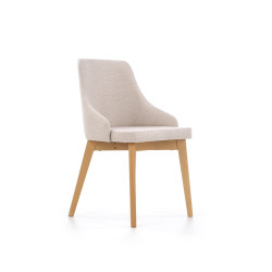 Scaun living/sufragerie Halmar Toledo, cadru lemn, stil clasic, 51x55x82x47cm, textil, crem