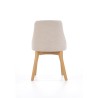 Scaun living/sufragerie Halmar Toledo, cadru lemn, stil clasic, 51x55x82x47cm, textil, crem