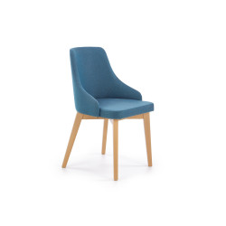 Scaun living/sufragerie Halmar Toledo, cadru lemn, stil clasic, 51x55x82x47cm, textil, albastru