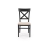 Scaun dining/bucatarie Halmar Tutti 2, cadru lemn, stil scandinav, 45x49x90x45cm, textil, negru/crem