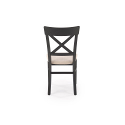 Scaun dining/bucatarie Halmar Tutti 2, cadru lemn, stil scandinav, 45x49x90x45cm, textil, negru/crem