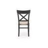 Scaun dining/bucatarie Halmar Tutti 2, cadru lemn, stil scandinav, 45x49x90x45cm, textil, negru/crem