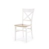 Scaun dining/bucatarie Halmar Tutti, cadru lemn, stil scandinav, 44x56x90x45cm, lemn, alb/maro