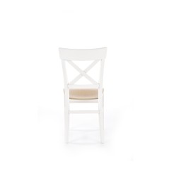 Scaun dining/bucatarie Halmar Tutti, cadru lemn, stil scandinav, 44x56x90x45cm, lemn, alb/maro