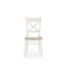 Scaun dining/bucatarie Halmar Tutti, cadru lemn, stil scandinav, 44x56x90x45cm, lemn, alb/maro
