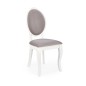 Scaun pentru dining si bucatarie, cadru din lemn, spatar oval, 44x53x96x47 cm, alb/gri Scaun pentru dining si bucatarie, cadru din lemn, spatar oval, 44x53x96x47 cm, alb/gri