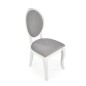 Scaun pentru dining si bucatarie, cadru din lemn, spatar oval, 44x53x96x47 cm, alb/gri Scaun pentru dining si bucatarie, cadru din lemn, spatar oval, 44x53x96x47 cm, alb/gri