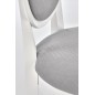 Scaun pentru dining si bucatarie, cadru din lemn, spatar oval, 44x53x96x47 cm, alb/gri Scaun pentru dining si bucatarie, cadru din lemn, spatar oval, 44x53x96x47 cm, alb/gri
