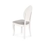 Scaun pentru dining si bucatarie, cadru din lemn, spatar oval, 44x53x96x47 cm, alb/gri Scaun pentru dining si bucatarie, cadru din lemn, spatar oval, 44x53x96x47 cm, alb/gri