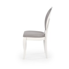 Scaun dining/bucatarie Halmar Velo, cadru lemn, stil clasic, 44x53x96x47cm, lemn, alb/gri