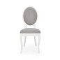 Scaun pentru dining si bucatarie, cadru din lemn, spatar oval, 44x53x96x47 cm, alb/gri Scaun pentru dining si bucatarie, cadru din lemn, spatar oval, 44x53x96x47 cm, alb/gri