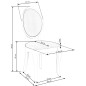 Scaun pentru dining si bucatarie, cadru din lemn, spatar oval, 44x53x96x47 cm, alb/gri Scaun pentru dining si bucatarie, cadru din lemn, spatar oval, 44x53x96x47 cm, alb/gri
