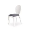 Scaun living/sufragerie Halmar Verdi, cadru lemn, stil clasic, 43x52x90x51cm, textil, alb/gri