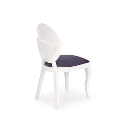 Scaun living/sufragerie Halmar Verdi, cadru lemn, stil clasic, 43x52x90x51cm, textil, alb/gri