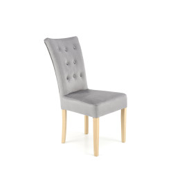 Scaun tapitat living/sufragerie Halmar Vermont, cadru lemn, stil clasic, 48x69x98x48cm, catifea, gri
