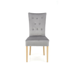 Scaun tapitat living/sufragerie Halmar Vermont, cadru lemn, stil clasic, 48x69x98x48cm, catifea, gri
