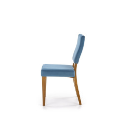 Scaun tapitat living/sufragerie Halmar Wenanty, cadru lemn, stil clasic, 43x56x91x48cm, catifea, albastru