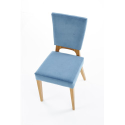 Scaun tapitat living/sufragerie Halmar Wenanty, cadru lemn, stil clasic, 43x56x91x48cm, catifea, albastru