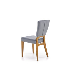 Scaun tapitat living/sufragerie Halmar Wenanty, cadru lemn, stil clasic, 43x56x91x48cm, catifea, gri