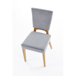 Scaun tapitat living/sufragerie Halmar Wenanty, cadru lemn, stil clasic, 43x56x91x48cm, catifea, gri