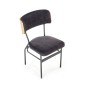 Scaun tapitat living/sufragerie Halmar Smart, cadru lemn, stil scandinav, 50x53x82cm, catifea, negru