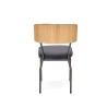 Scaun tapitat living/sufragerie Halmar Smart, cadru metal, stil scandinav, 50x53x82cm, catifea, negru