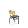 Scaun tapitat living/sufragerie Halmar Smart, cadru metal, stil scandinav, 50x53x82cm, catifea, negru