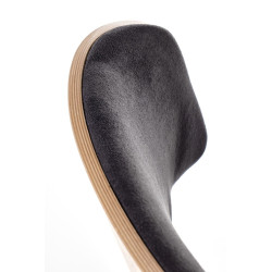 Scaun tapitat living/sufragerie Halmar Smart, cadru metal, stil scandinav, 50x53x82cm, catifea, negru