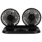 Ventilator auto dublu, rotire 360 grade, inclinare 180 grade, 2 trepte viteza, alimentare bricheta auto 12V, cablu 1,2 m Ventilator auto dublu, rotire 360 grade, inclinare 180 grade, 2 trepte viteza, alimentare bricheta auto 12V, cablu 1,2 m