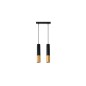 Lustra cu 2 pendule, pentru living/bucatarie, baza 22x4x2,5 cm, lungime cablu 70cm, 35W, negru/auriu Lustra cu 2 pendule, pentru living/bucatarie, baza 22x4x2,5 cm, lungime cablu 70cm, 35W, negru/auriu