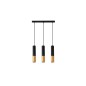 Lustra moderna cu 3 pendule negre/aurii, GU10, putere 35W, cablu 70 cm, tub 54 x 290 mm, aluminiu si otel