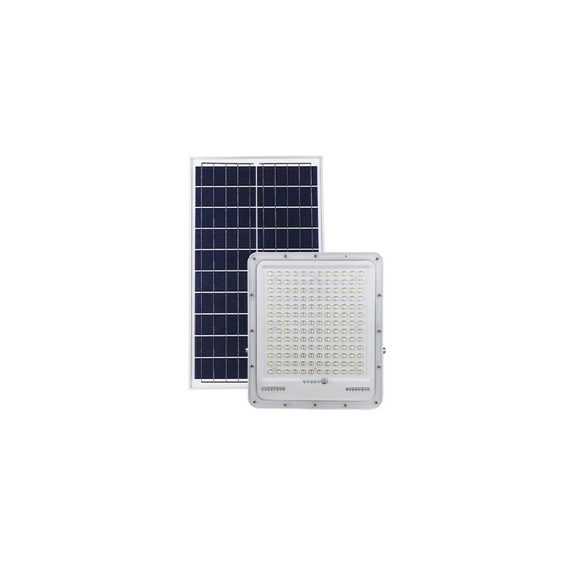 Proiector solar LED, telecomanda, 5000K, 4500lm, 200W, senzor amurg