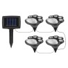Set lampi solare LED, autonomie 6-8h, IP44, 6500K, 20lm, 0,24W, set, 4 surse, negru