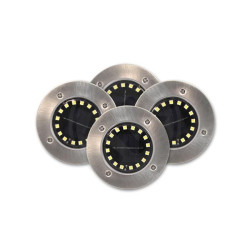 Set lampi solare LED tarus, autonomie 6-8h, IP44, 6500K, 40lm, 0,96W, set, 16 surse, argintiu
