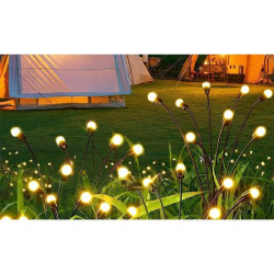 Lampa solara LED gradina, autonomie 6-8h, IP44, 3000K, 25lm, 0.6W, 10 surse, negru
