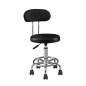 Set 2 scaune ergonomice fara manere, baza cromata, reglabil pe inaltime, polipropilena, negru
