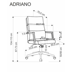 Scaun birou Halmar Adriano, inaltime reglabila 104-110cm, roti cauciucate, functie balansare, functie blocare, textil, gri