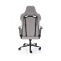 Scaun gaming Alister, inaltime 129-134 cm, baza metal, cotiere reglabile, suport lombar, functie balansare si blocare, gri/negru